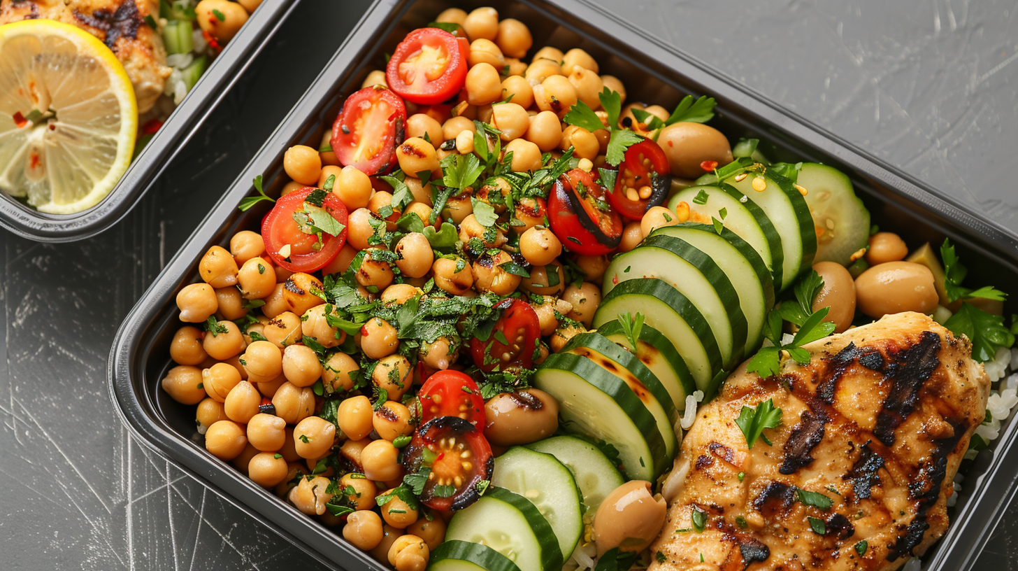 Mediterranean lunch prep