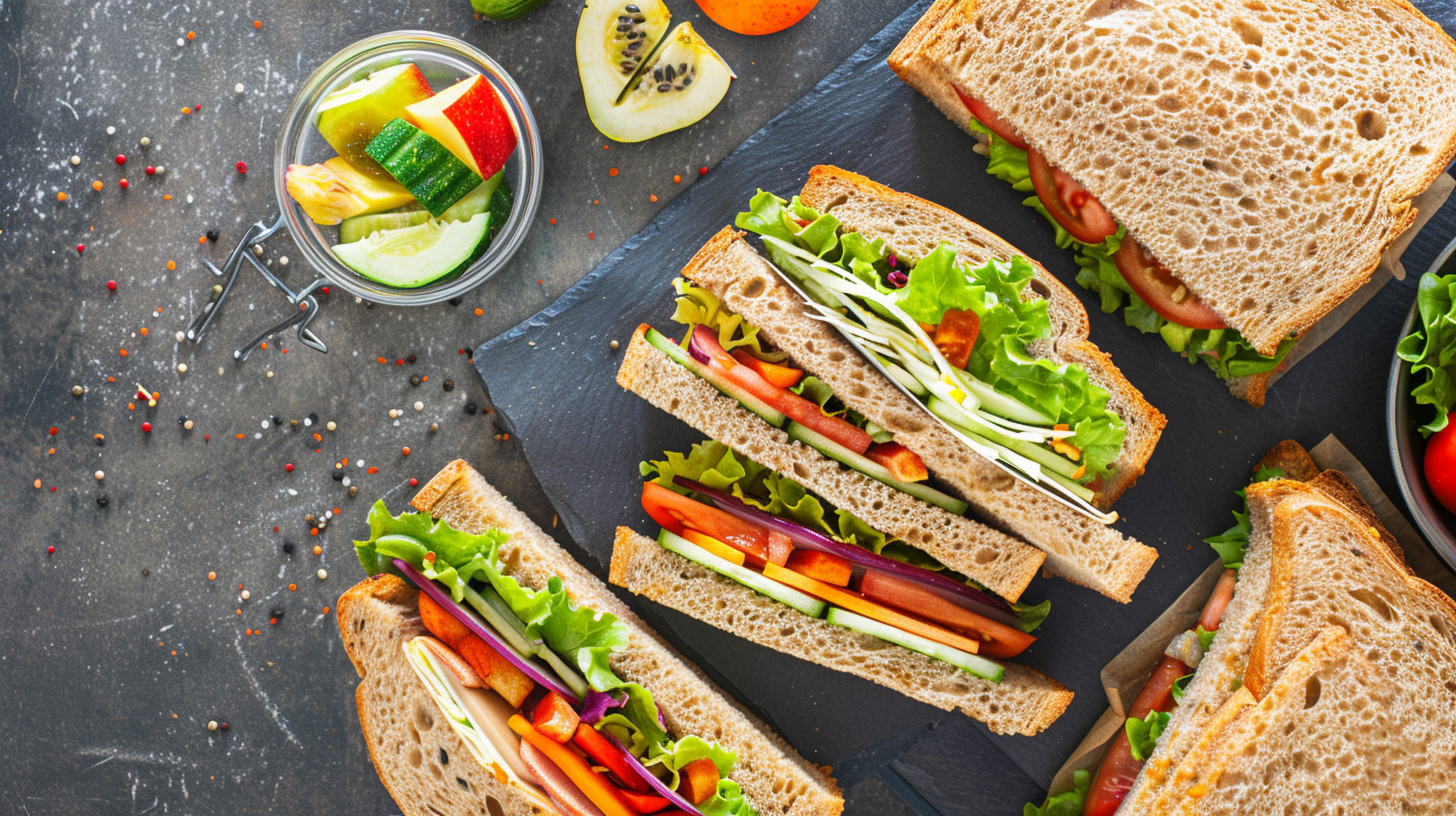 Fresh sandwich lunch prep